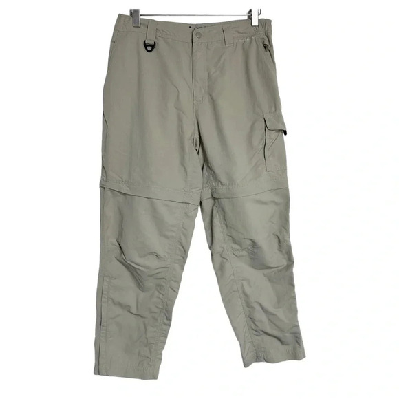 Columbia L beige convertible hiking‎ minimalist cargo pants Campcore Cabincore - Picture 1 of 7
